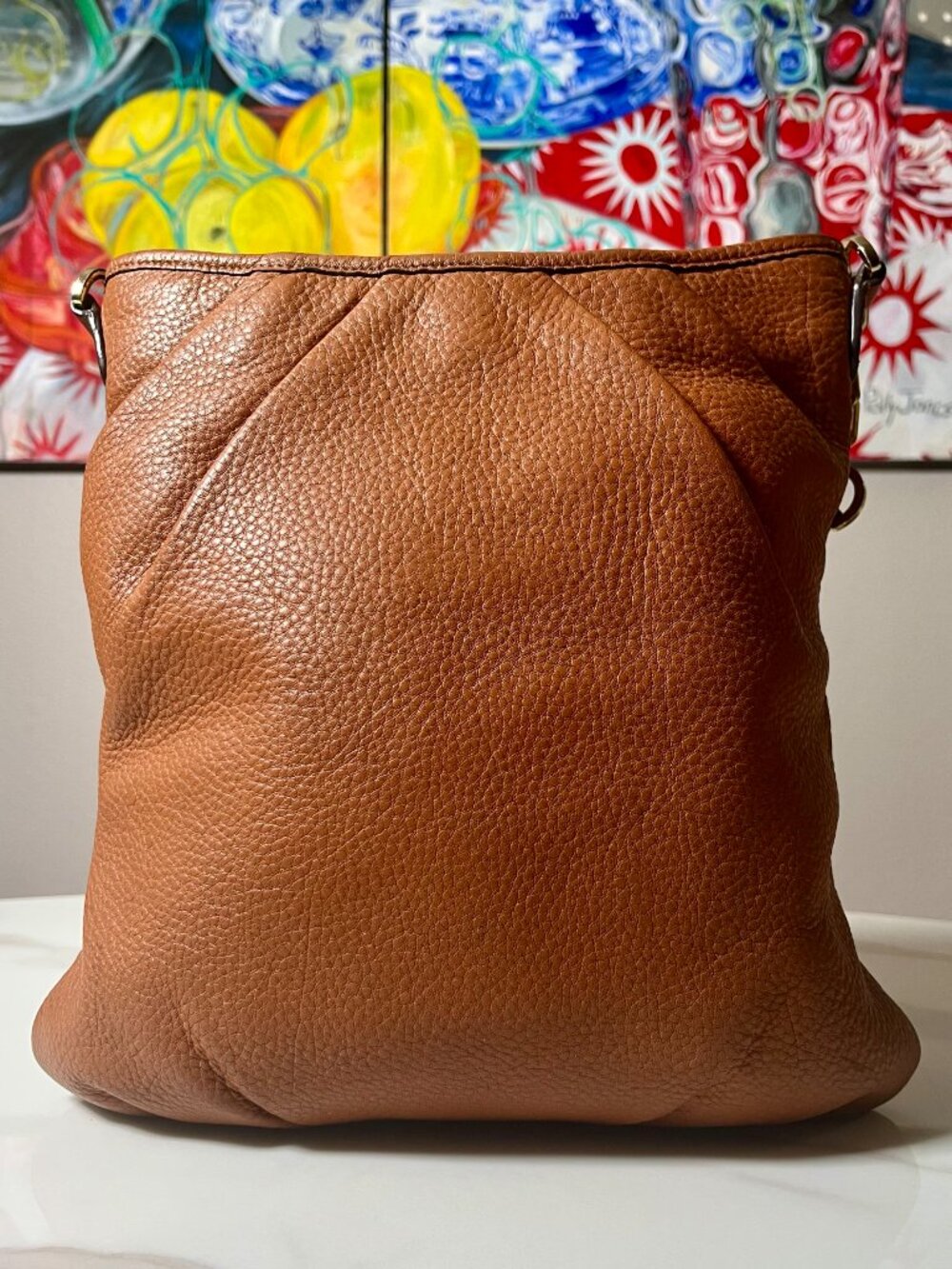 Tory Burch Kolbe Cognac Leather Swingpack Crossbody Bag - Picture 4 of 10